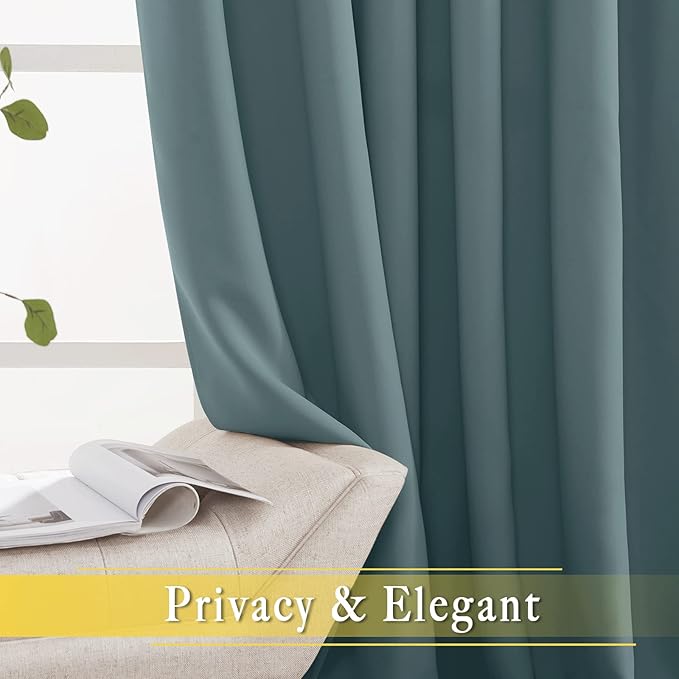 NICETOWN Blackout Sliding Door Curtain 95 inches Long, Grommet Thermal Curtain