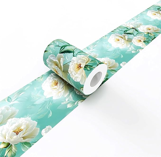 Wallpaper Border 3D Floral White Peony Peel and Stick Wall Border Self Adhesive