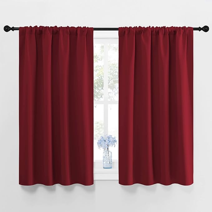 NICETOWN Burgundy Curtains Blackout Drape Panels