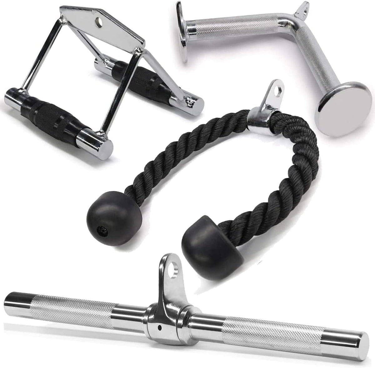 Yes4All Cable Machine Attachment - Versatile Row Handles & Tricep Rope | Supports 880 LB for Home Gym