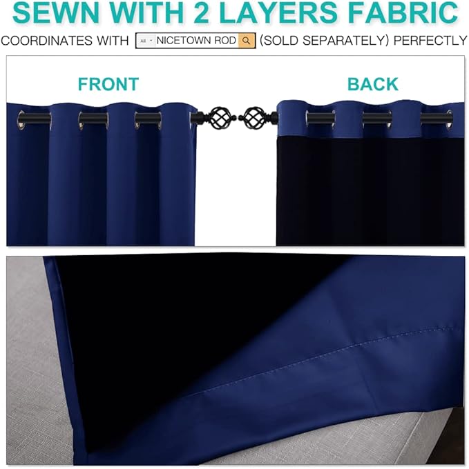 NICETOWN 100% Blackout Curtains