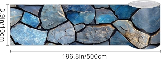 IVN Wallpaper Border Peeling and pasting Wall Stone Texture Decoration Wall