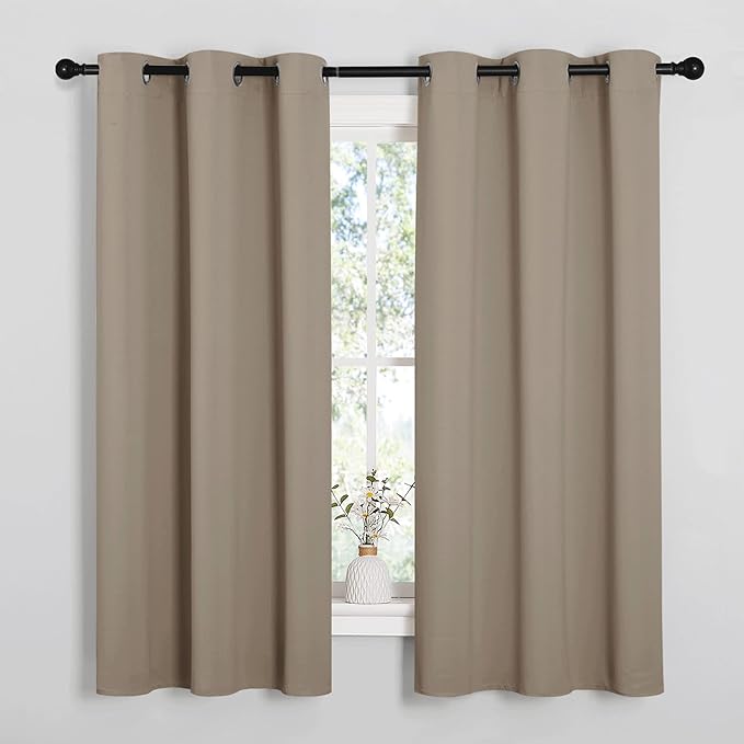 NICETOWN Taupe Room Darkening Curtains