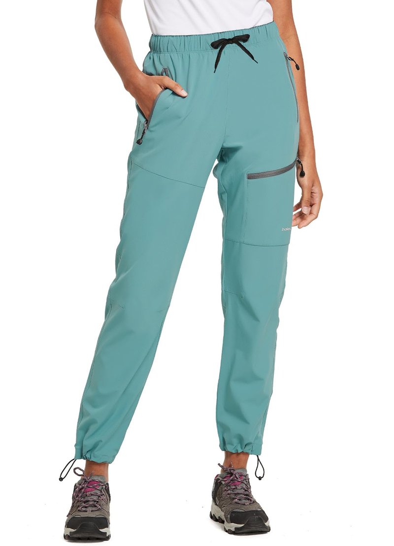 baleaf Women's Hiking Pants Quick Dry Lightweight Water Resistant Stretch Cargo Pants with Zipper Pockets Travel Camping 29''-Pond 2XL