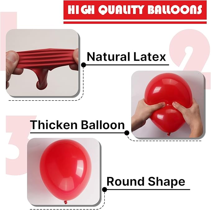 PartyWoo Red Balloons 50 pcs 5 Inch Small Mini Matte Red Latex Balloons for Graduation Wedding Independence Day Valentine's Day Memorial Day Christmas Engagement Birthday Party Decorations Red-Y57