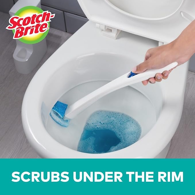 Scotch-Brite Disposable Toilet Scrubber Refills, Removes Rust & Hard Water Stains, 10 Disposable Refills Blue - (4-Pack)