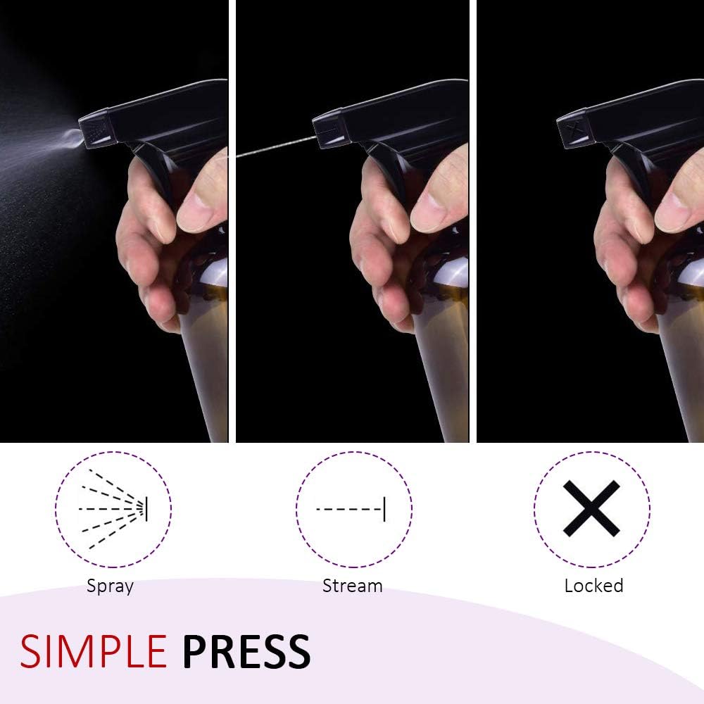 AMORIX 12PCS Trigger Sprayer White Spray Top Heavy Duty Replacement Nozzles for Plastic Bottles with Mist Spray & Stream Sprayer, Fits 28/400 Bottles + Tag Stickers