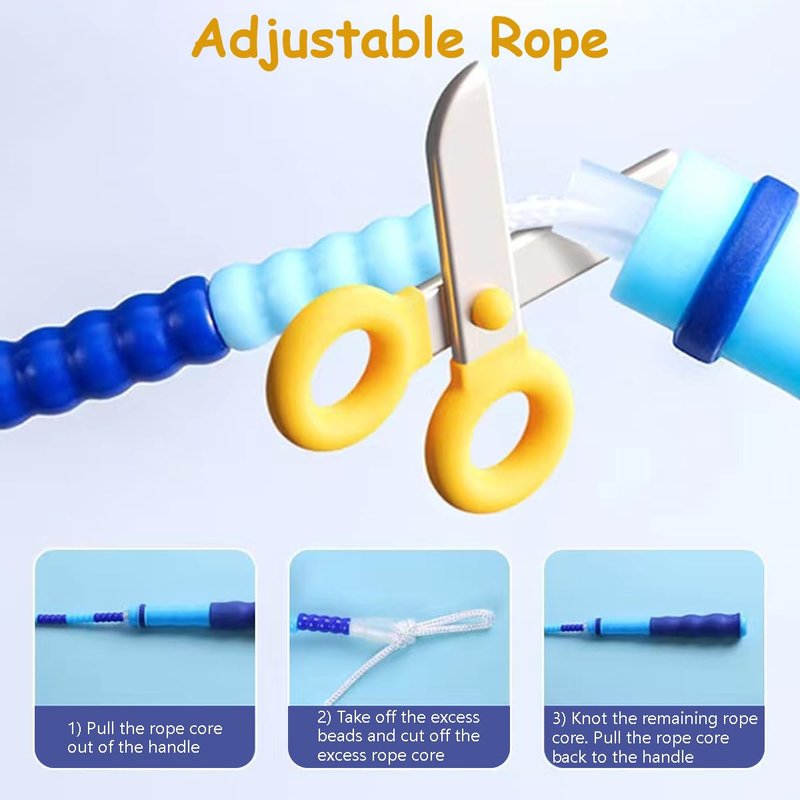 TYSISKNO 6 Pack Kids Jump Rope for Girls and Boys, Soft Beaded Jump Ropes for Kids, Adjustable Skipping Rope, Tangle-Free Segmented Rope for Kid and Women Men Adults Exercise, Keeping Fit, Training -