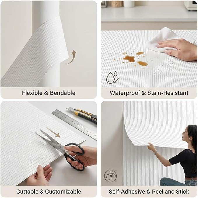 3D Wall Panels Peel and Stick – 15.74" x 236" PVC Faux Texture Wall Covering