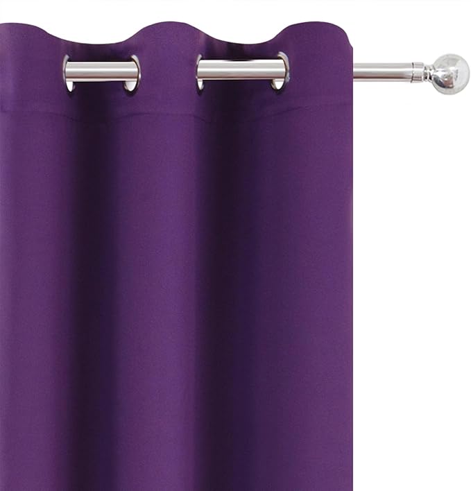 LEMOMO Blackout Curtains 52 x 90 Inch Long Purple Curtains Set of 2 Panels Room