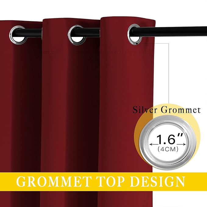 NICETOWN Glass Door Curtains for Window, Wide Thermal Curtain Panels, Sliding