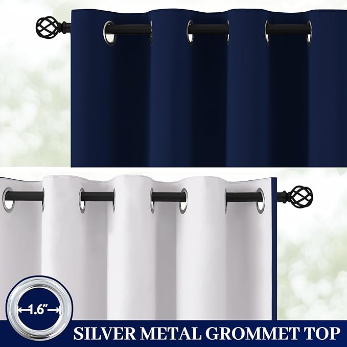 Yakamok 100% Blackout Curtain Panels 63 inches Cold and Light Blocking Drapes