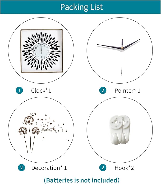 Large Wall Clocks for Living Room Decor Big Modern Silent Clock Non-Ticking for