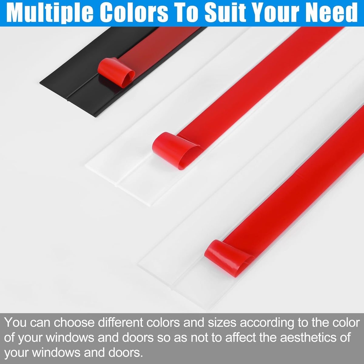 Draft Seal Tape for Doors and Windows 2 in x 40 Ft Silicone Weather Stripping Extra Thick 2mm Door Seal Strip with Strong Adhesive Draft Insulation Stopper Side Seal - Clear