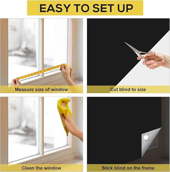 RUseeN Portable Blackout Shades Travel Window Blackout Curtains, 100% Blackout