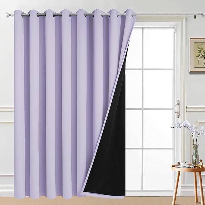 Yakamok 100% Blackout Extra Wide Thermal Insulated Curtains, Total Shade Patio