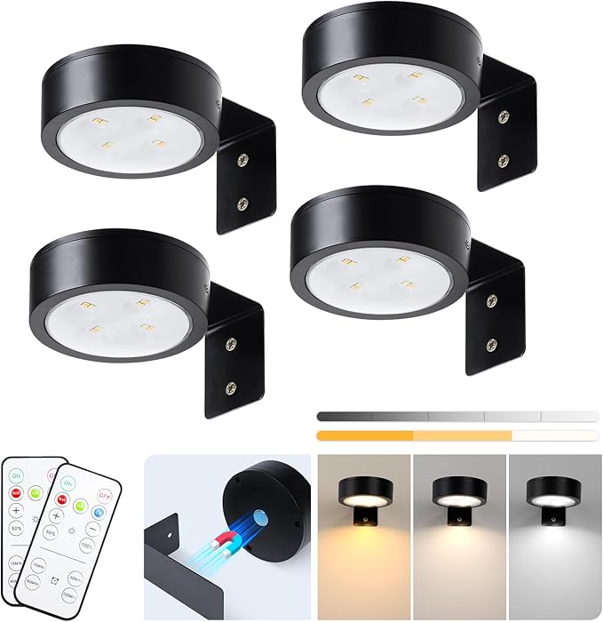 KELUOLY 4-Pack Picture Light Battery Operated