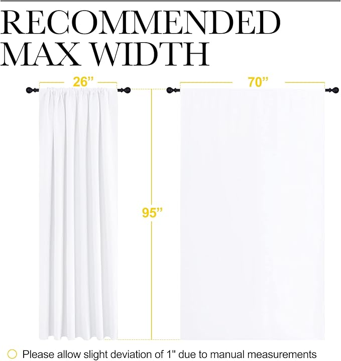 NICETOWN White Bedroom Curtain Panels