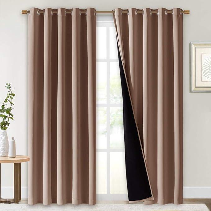 NICETOWN Warm Curtains for Winter, 100% Blackout Curtains Thermal, Noise