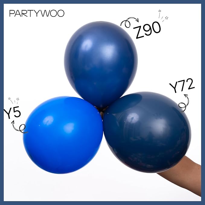 PartyWoo Navy Blue Balloons 155pcs Different Sizes of 18 12 10 5 Inch Dark Blue Balloon Arch Kit Garland for Graduation Wedding Sports Baby Shower Birthday Bachelorette Party Decorations Blue-Z90