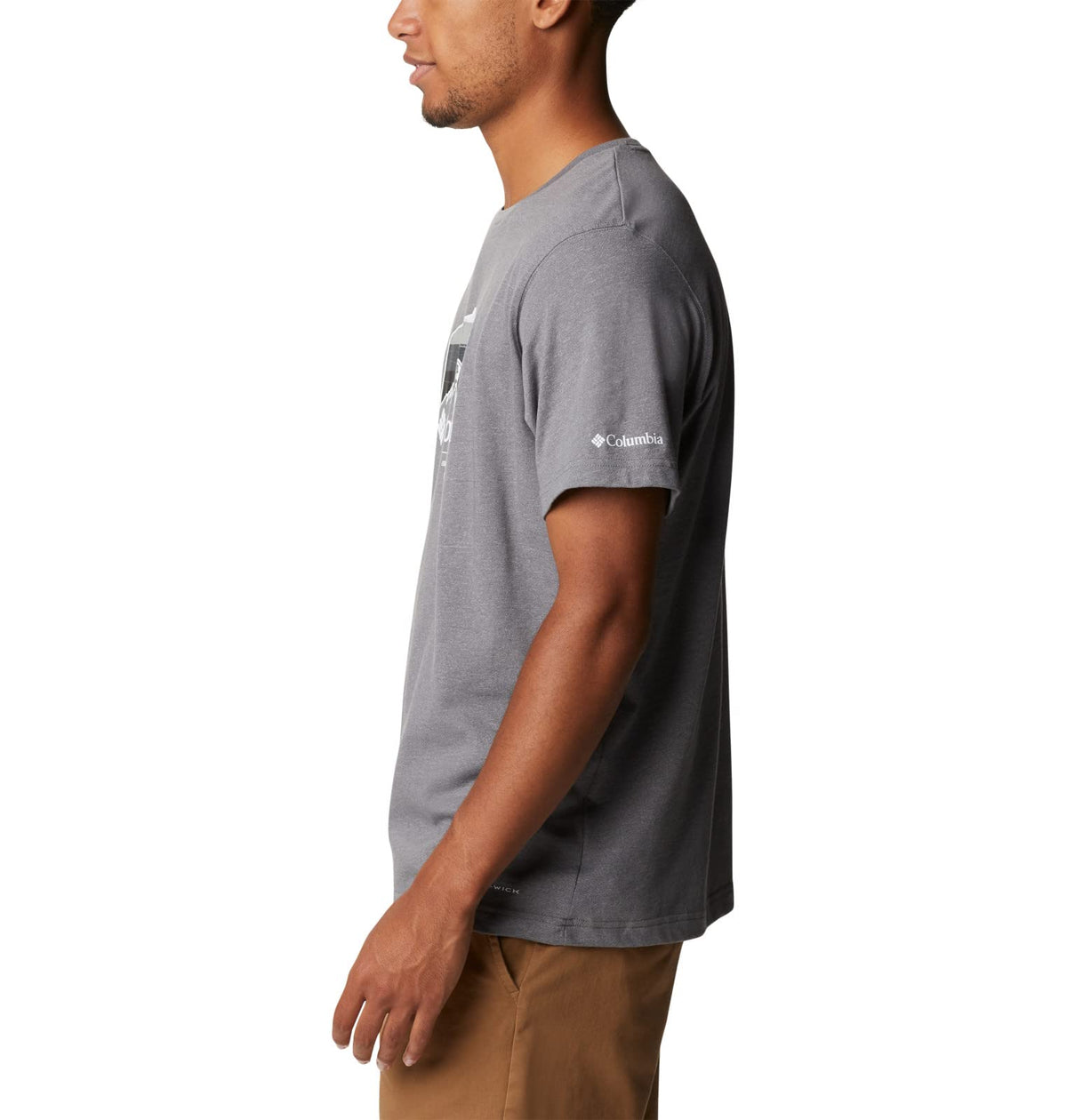 Columbia Men's Thistletown Hills Graphic Short Sleeve, City Grey Heather/Hikers Graphic, 2X Big