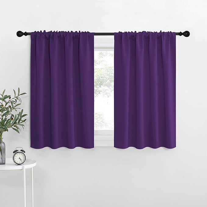 NICETOWN RV Blackout Curtains for Camper Windows, Royal Purple, Kitchen Curtains