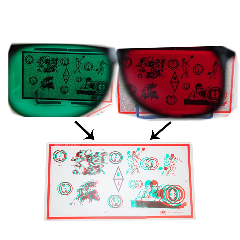 Red/Green Fixed Tranaglyph Vision Therapy Convergence Insufficiency Eye Training Device Stereo Training Cards Visual Correction (A)