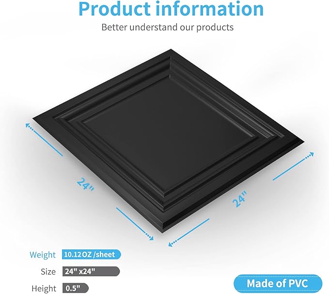 Art3d PVC Ceiling Tiles