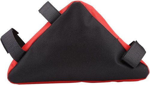 Dilwe Triangle Bag, Portable Large Capacity Frame Strap-On Pouch for Cycling Traveling Accessories, Durable Black&Red Design