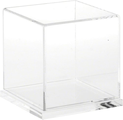4x4 Clear Acrylic Display Case with Black Base - Premium Showcase for Collectibles