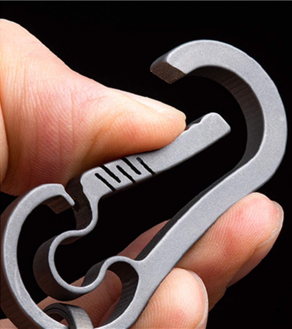 Ultralight Aviation Titanium Anti-Lost Keychain Carabiner Creative CNC Design Keychain 26mm Titanium Key Ring