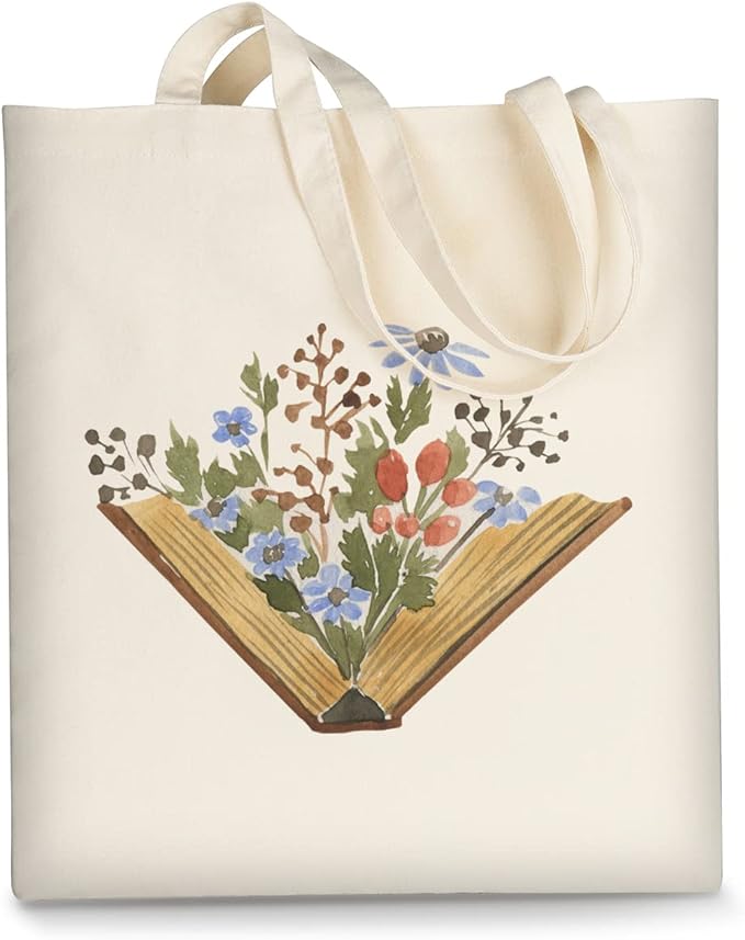 AUSVKAI Canvas Tote Bag Aesthetic for Women, Cute Reusable Cloth Cotton Bags for Shopping Beach Grocery