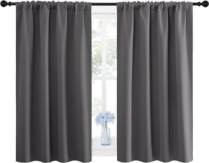 NICETOWN Grey Window Curtains for Bedroom