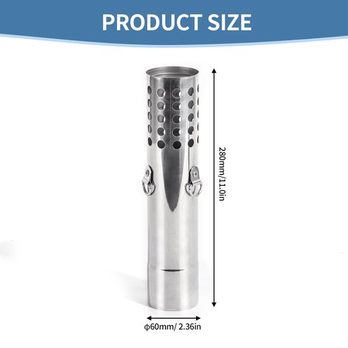 BiggerFire 2.36 "Spark Arrestor Stainless Steel Chimney Rain Cap Tent Stove Exhaust Tube Suitable for Camping Independent Stove Accessories