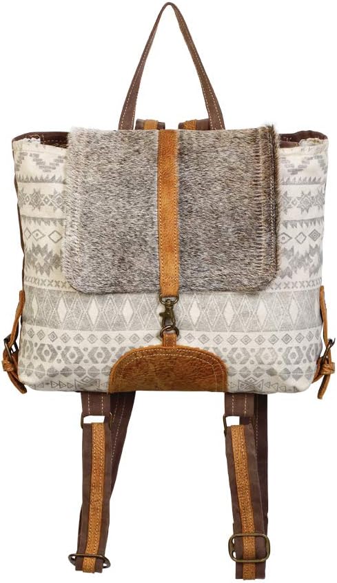Myra Bag Virtuoso Upcycled Canvas & Cowhide Leather Backpack S-1277