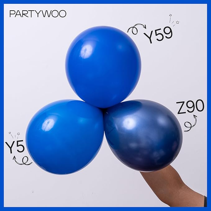 PartyWoo Royal Blue Balloons 101pcs 12 Inch Dark Blue Latex Helium Balloons for Birthday Gender Reveal Wedding Anniversary Baby Shower Graduation Under The Sea Beach Dog Party Decorations Blue-Y59