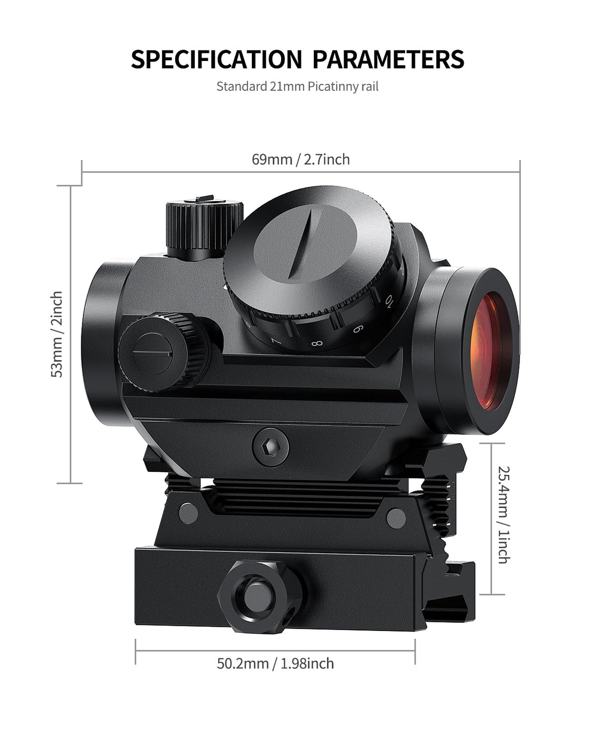 Feyachi RDS-20 Red Dot Sight 4 MOA Red Dot Sight Scope with Sdjustable Riser Mount(.75 inch, 83 inch, and 1 inch)