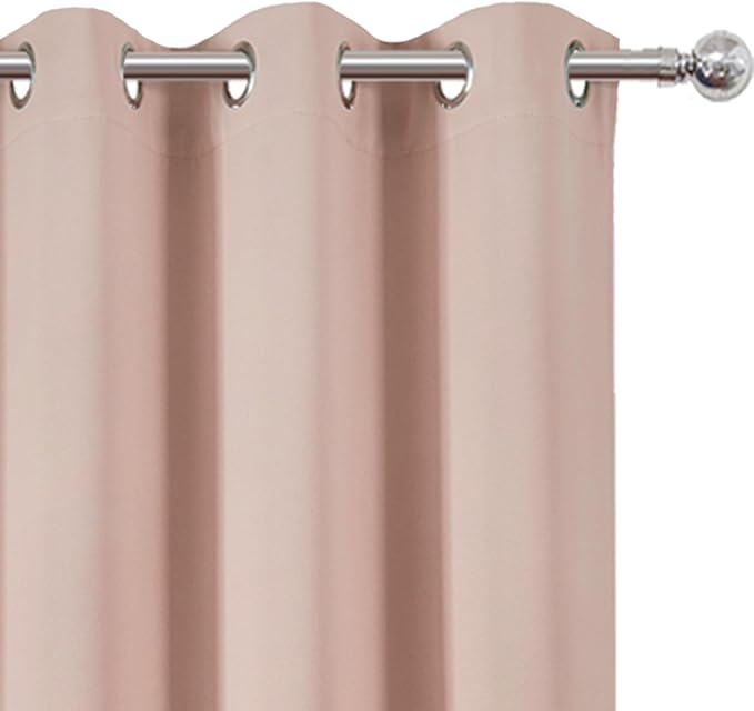 LEMOMO Blush Thermal Blackout Curtains/42 x 72 Inch/Set of 2 Panels Room