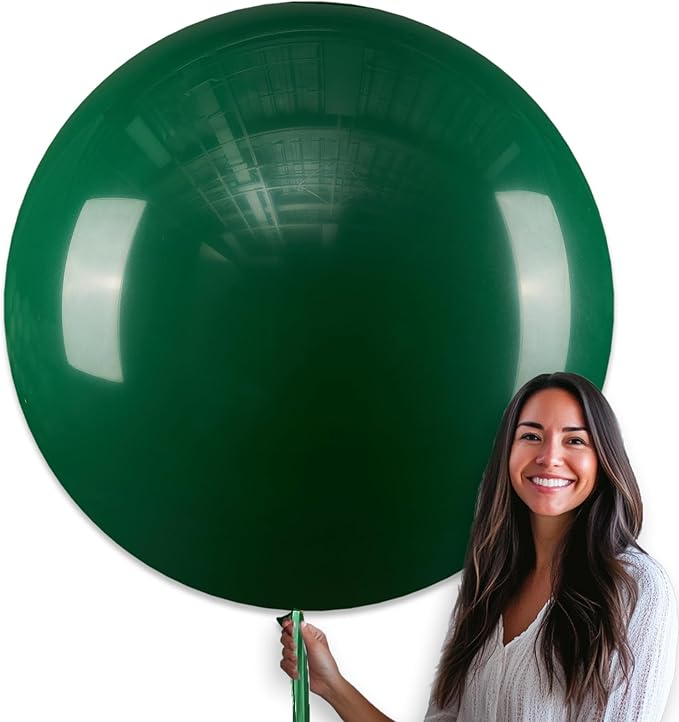 PartyWoo Dark Green Balloons 4pcs 36 Inch Emerald Hunter Forest Green Balloons for Wedding Boy Baby Shower Birthday Christmas Graduation Dinosaur Jungle Golf Theme Party Decorations Green-Y56