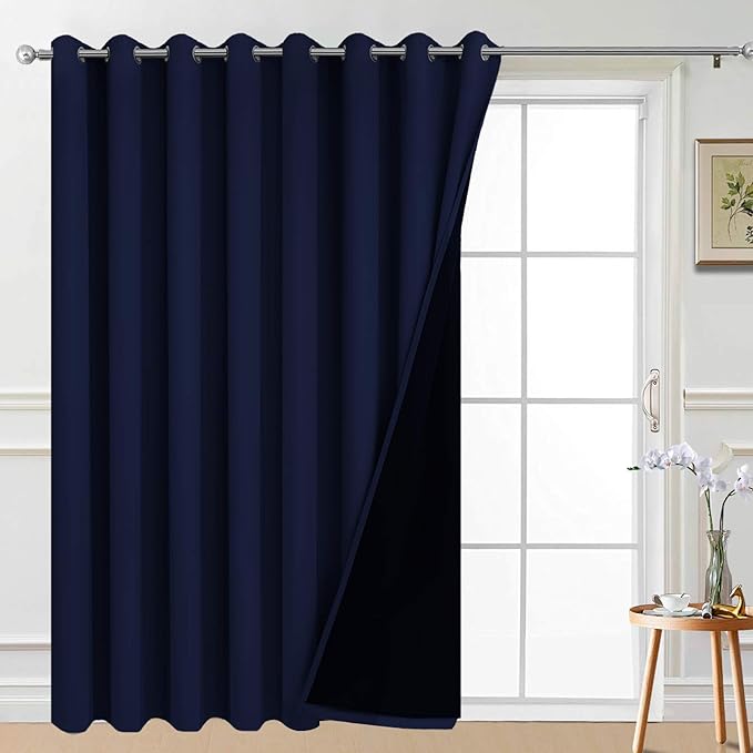 Yakamok 100% Blackout Thermal Insulated Grommet Curtains, Noise Reducing
