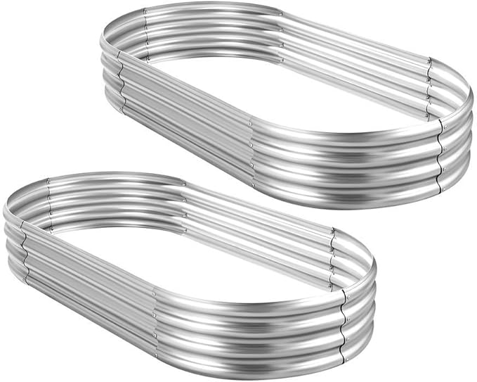 Land Guard 6ft Metal Raised Garden Bed，2 Pcs Galvanized Planter Raised Beds for Vegetables…………