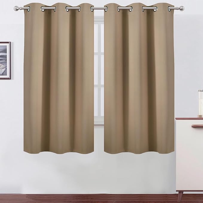 LEMOMO Natural Thermal Blackout Curtains/38 x 63 Inch/Set of 2 Panels Room