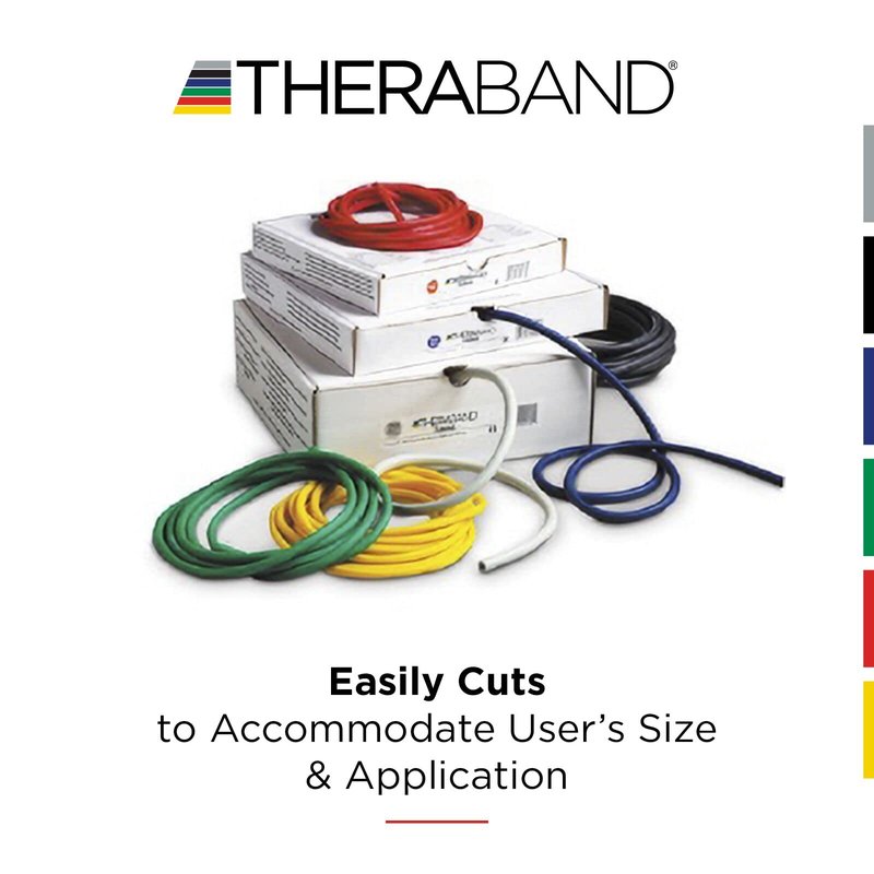 Theraband 13080 Professional Latex Resistance Tubing with Handles for Physical Therapy, 50" Length, Black, Extra Heavy, Blue