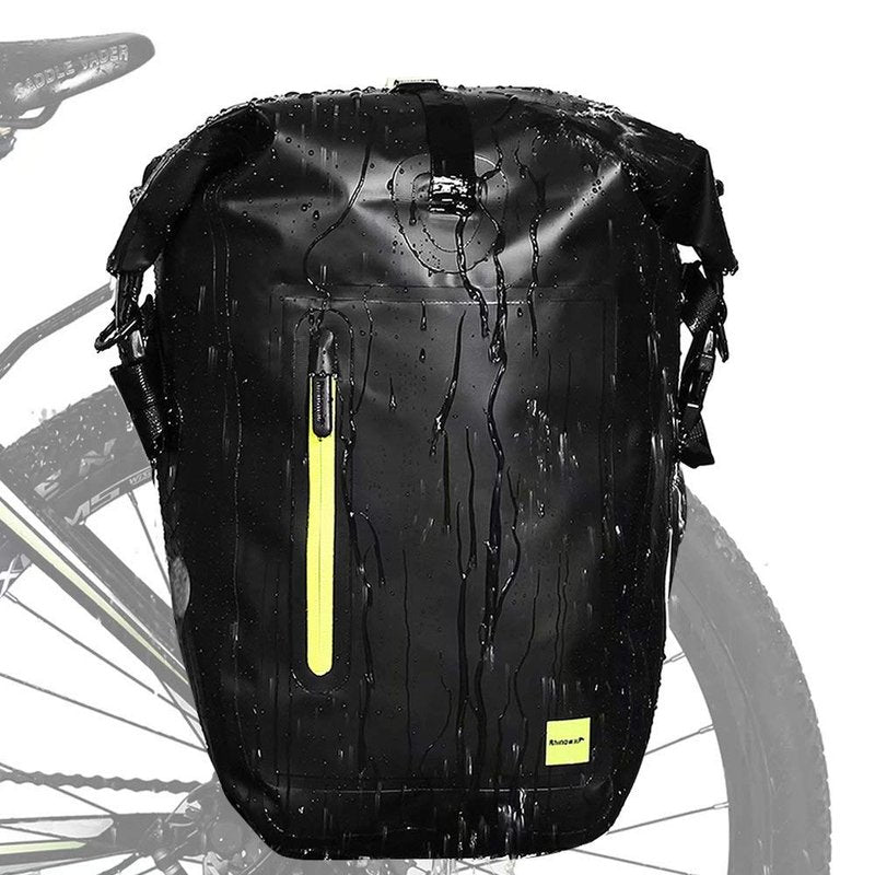 Rhinowalk Bike Pannier Bag 25L Waterproof Laptop Bicycle Rear Rack Bag Storage Saddle Bag Shoulder Bag Backpack