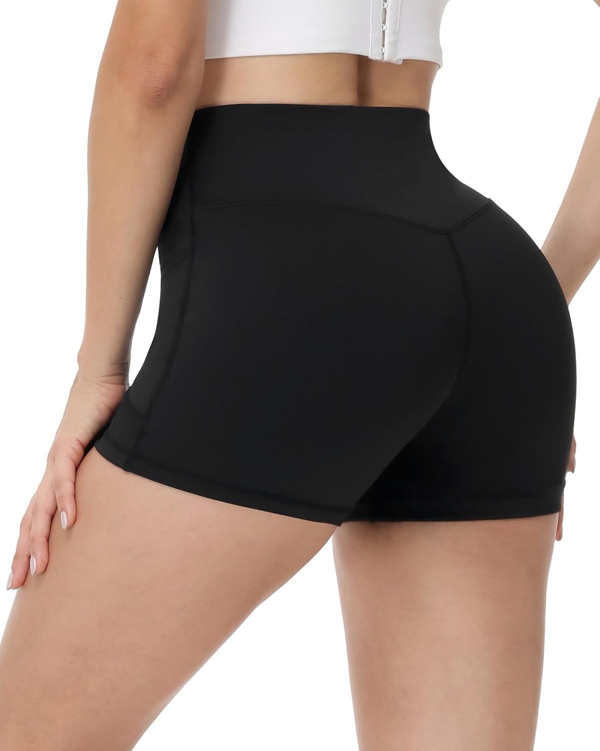 Runhit Biker Shorts for Women - High Waisted Yoga & Workout Shorts with Pockets | Tummy Control, 8''/5''/3''