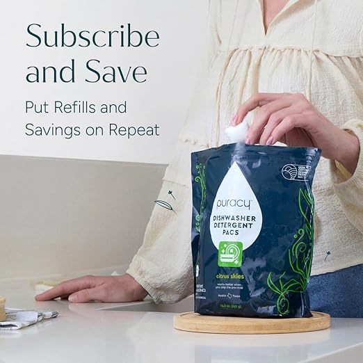 Puracy Dishwasher Pods, Natural Dishwasher Detergent, Citrus Skies Dish tabs - Enzyme-Powered, Spot & Residue Free - TikTok Trend Items, Must Haves from TikTok Made Me Buy It (Citrus Skies, 50 Count)