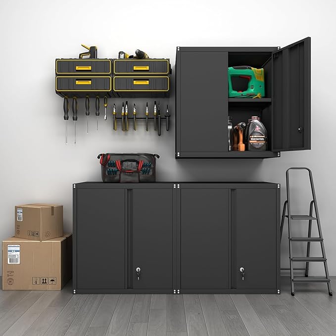 GREATMEET Locking Metal Wall Cabinets