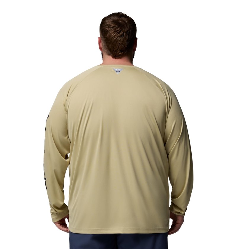 Columbia Men's PFG Terminal Tackle Long Sleeve Fishing Shirt, Serpentine/Shark Logo, 4X Tall