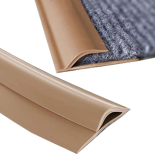 Self Adhesive Carpet Transition Strip with Edge Trim, Designed for Seamless Transitions from Carpet to Tile or Vinyl Floors, Perfect for Doorways.(Brown,30ft)