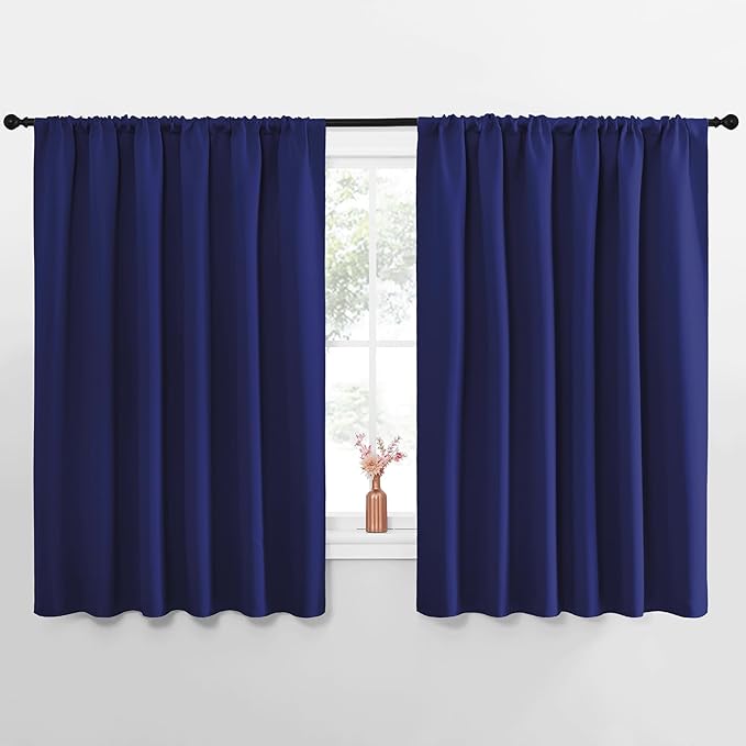 NICETOWN Blackout Curtains for Bedroom, 1 Pair, 62 by 63-inch, Window Treatment